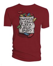 DOCTOR WHO WOULD YOU LIKE A JELLY BABY SZ M MAROON TS