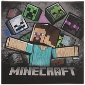 MINECRAFT STEVE MOBS 12IN CANVAS WALL DECOR