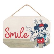 DISNEY MICKEY MINNIE SMILE 8X6 HANGING WOOD WALL DECOR