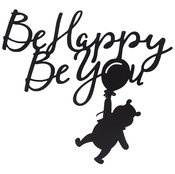DISNEY WINNIE THE POOH BE HAPPY 9X8 LASER CUT METAL SIGN (NE