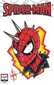 DF MARVEL CVR ART SGN & REMARKED HAESER SPIDER-PUNK SKETCH (