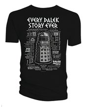 DOCTOR WHO EVERY DALEK STORY EVER SZ XL BLACK TS