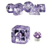 RESIN DICE PURPLE MUSHROOM 7PC SET