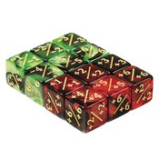 POSITIVE/NEGATIVE DICE COUNTERS RED/GREEN 12PC SET