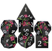 METAL & ENAMEL DICE SAKURA BLACK 7PC SET