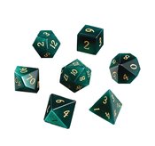 GEMSTONE DICE SYNTHETIC GREEN CATS EYE 7PC SET