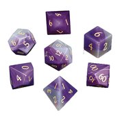 GEMSTONE DICE NATURAL PURPLE AGATE 7PC SET