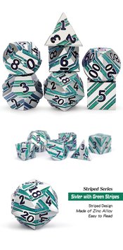 STRIPE METAL DICE CARIBBEAN 7PC SET