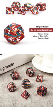 STRIPE METAL DICE FESTIVAL 7PC SET