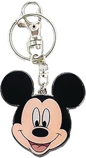 DISNEY MICKEY MOUSE 2 SIDED COLOR FACE KEYCHAIN