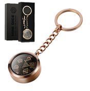 MINI METAL DICE SET ROSE GOLD KEYCHAIN