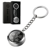 MINI METAL DICE SET SILVER KEYCHAIN