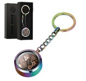 MINI METAL DICE SET IRIDESCENCE KEYCHAIN