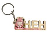 SPY X FAMILY ANYAS HEH FACE WOODEN KEYCHAIN