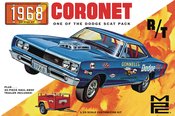 1968 DODGE CORONET HARDTOP W/TRAILER MPC 1/25 MODEL KIT (Net