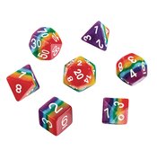 RESIN DICE RAINBOW 7PC SET