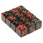 POSITIV/NEGATIVE DICE COUNTERS RED 12PC SET