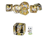RESIN DICE WHITE CAT 7PC SET
