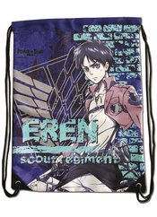 ATTACK ON TITAN EREN VIOLET DRAWSTRING BAG