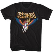 MOTU SHE RA AND SWIFTWIND BLACK ADULT TSHIRT S