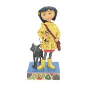 JIM SHORE CORALINE IN YELLOW RAINCOAT FIGURINE