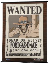 ONE PIECE WANTED POSTER ACE WALL SCROLL