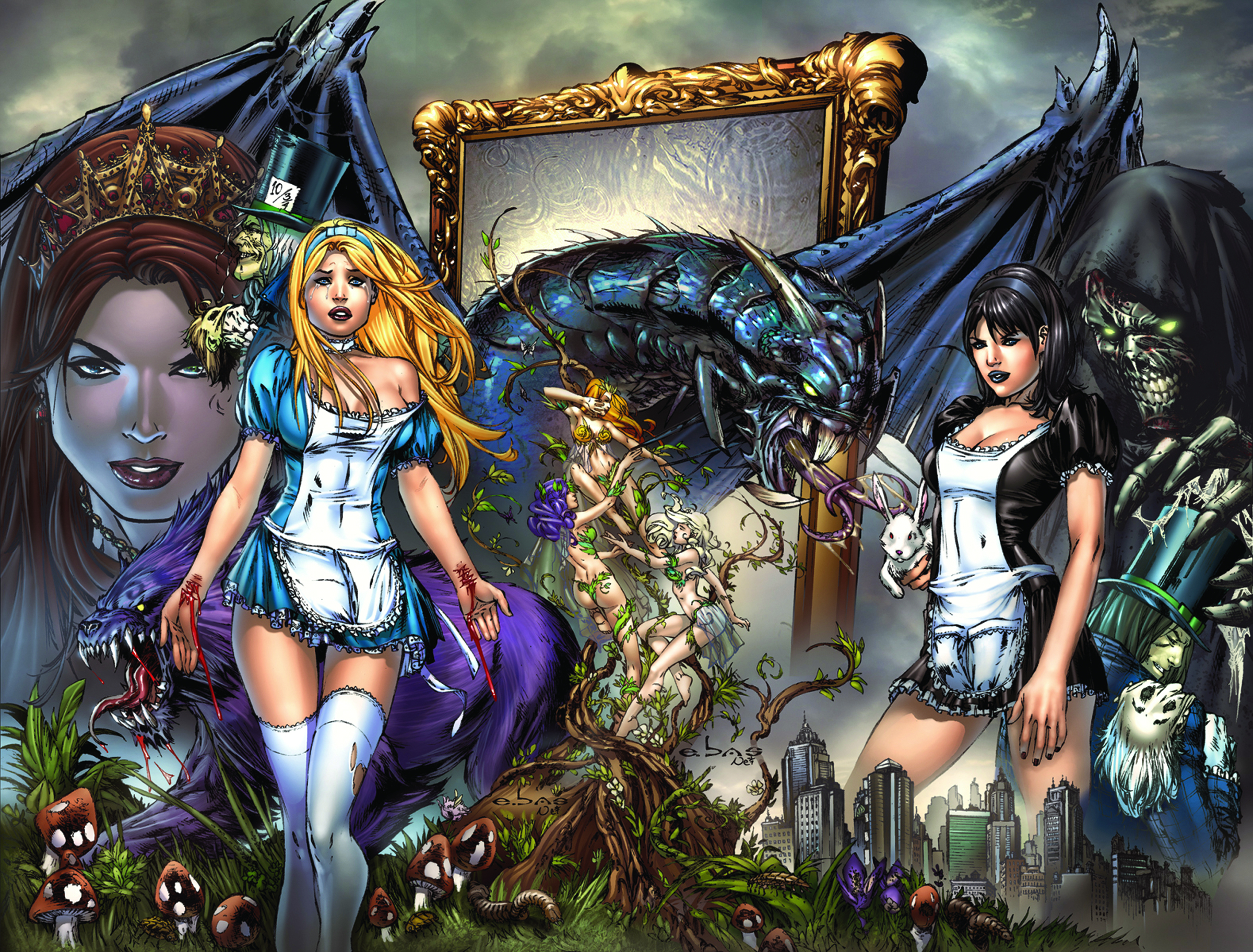Tg wonderland. Zenescope Comics Алиса. Grimm Fairy Tales Алиса в стране чудес. Grimm Fairy Tales Дороти Гейл. Grimm Fairy Tales Кощей Бессмертный.