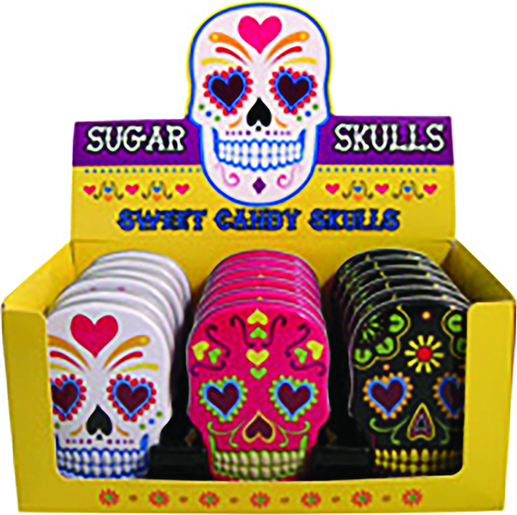 JUN168683 SWEET CANDY SKULLS CANDY TIN 18PC DISP Previews World