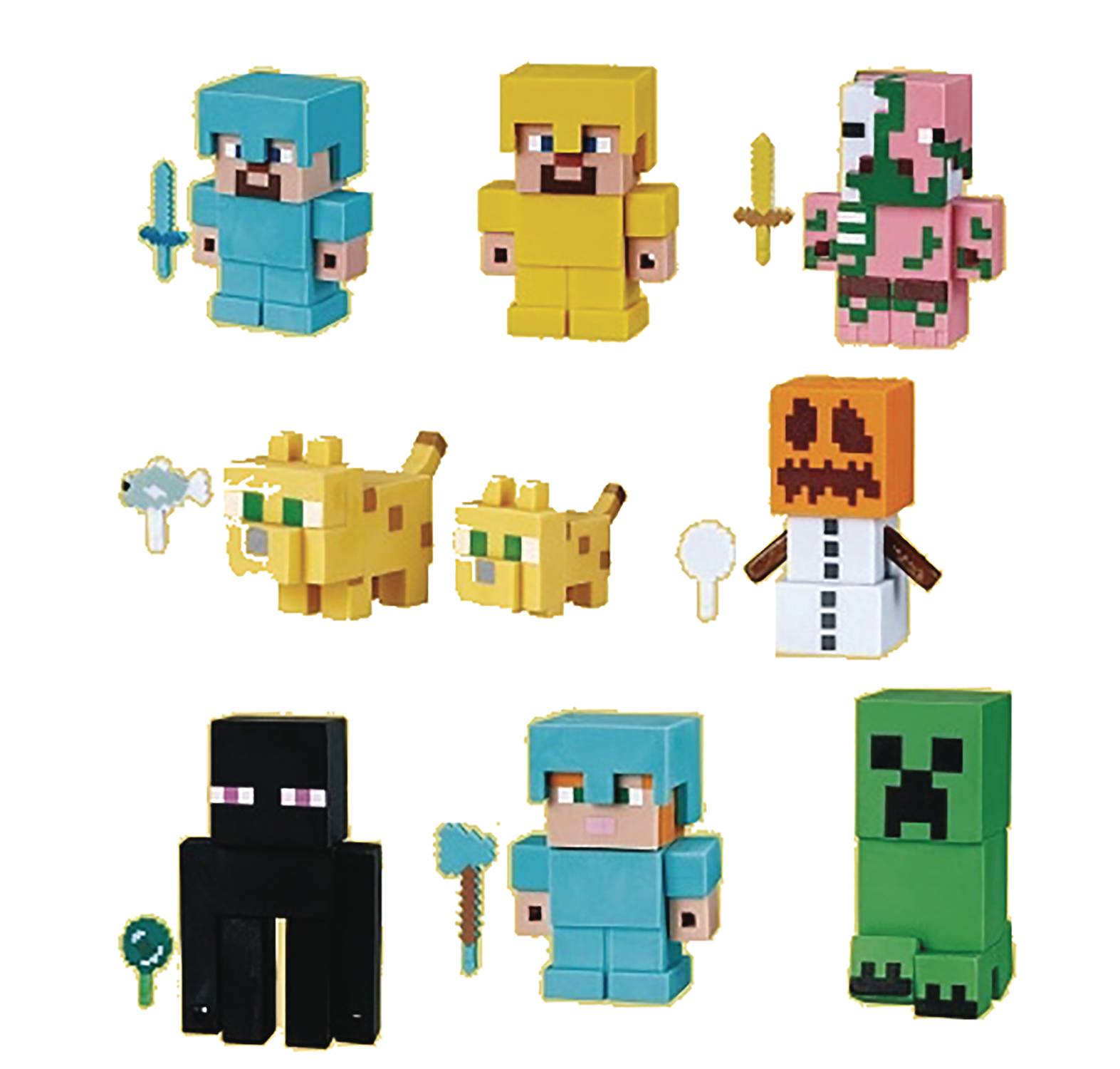 JUL199103 MINECRAFT BUILDABLE ERASER FIGURES 24PC DS Previews World