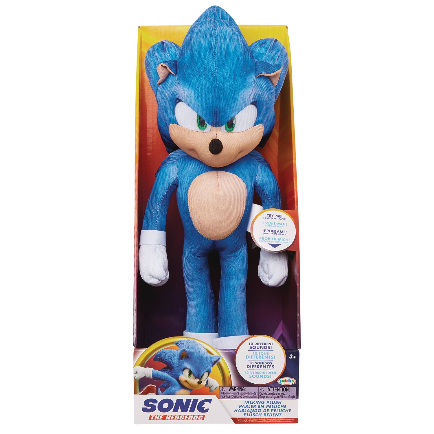 NOV198746 - SONIC MOVIE TALKING SONIC 13IN PLUSH CS - Previews World1500 x 1500