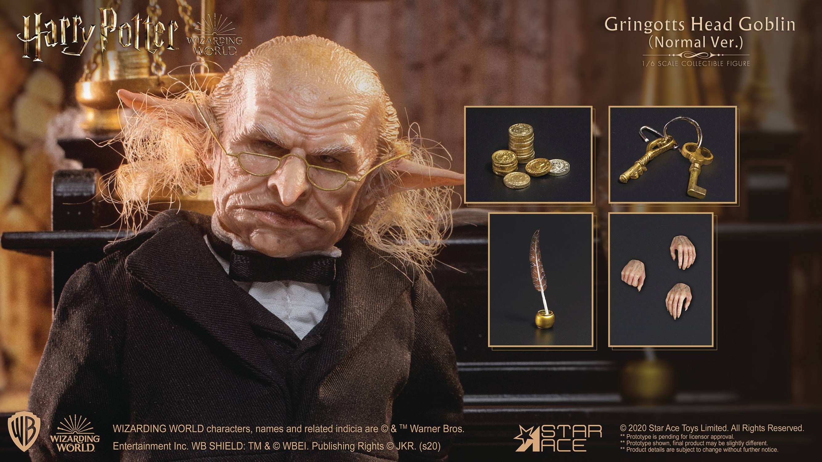 NOV208040 - HP & THE SORCERERS STONE GRINGOTTS HEAD GOBLIN 1/6 AF ...