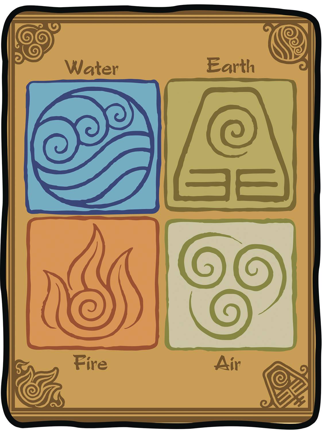 May212718 Avatar The Last Airbender 4 Elements Fleece Blanket