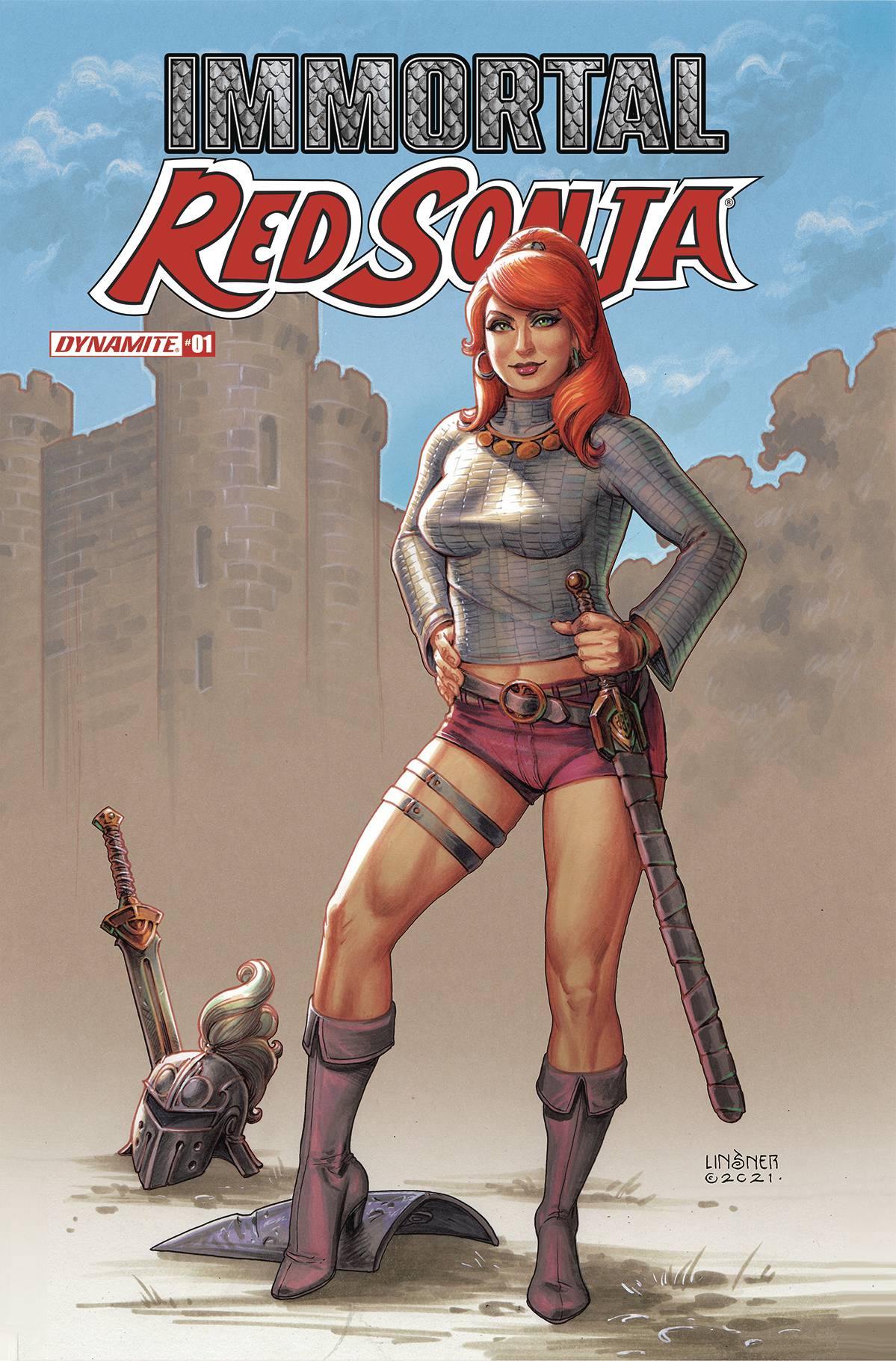 FEB220509 IMMORTAL RED SONJA 1 CVR C LINSNER Previews World