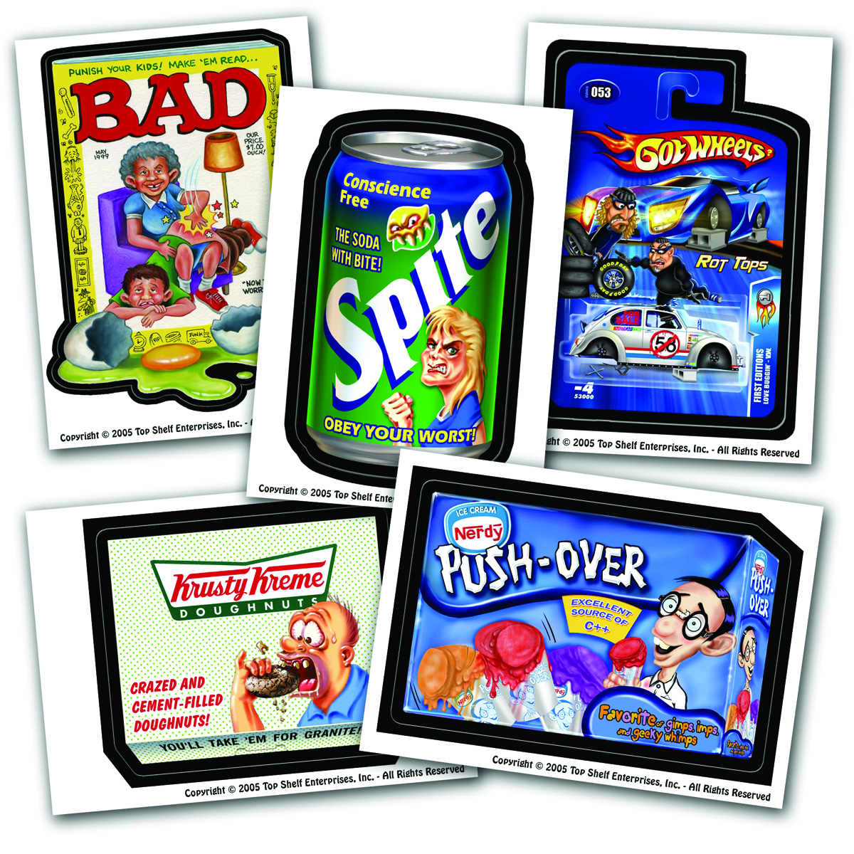 6 SILLY SUPERMARKET STICKERS SERIES 3  FOIL PACK 2008 