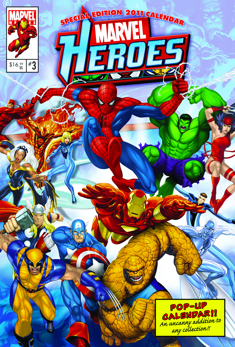 APR101286 MARVEL HEROES 2011 POP UP CALENDAR Previews World