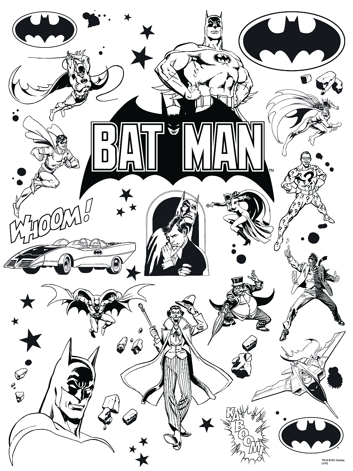 MAY101735 - DC HEROES BATMAN B&W COLLAGE WALL SCROLL - Previews World