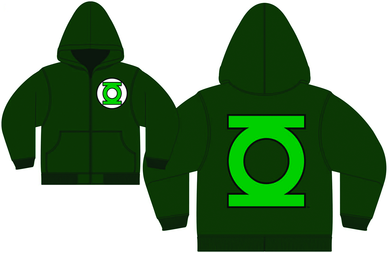green lantern zip up hoodie