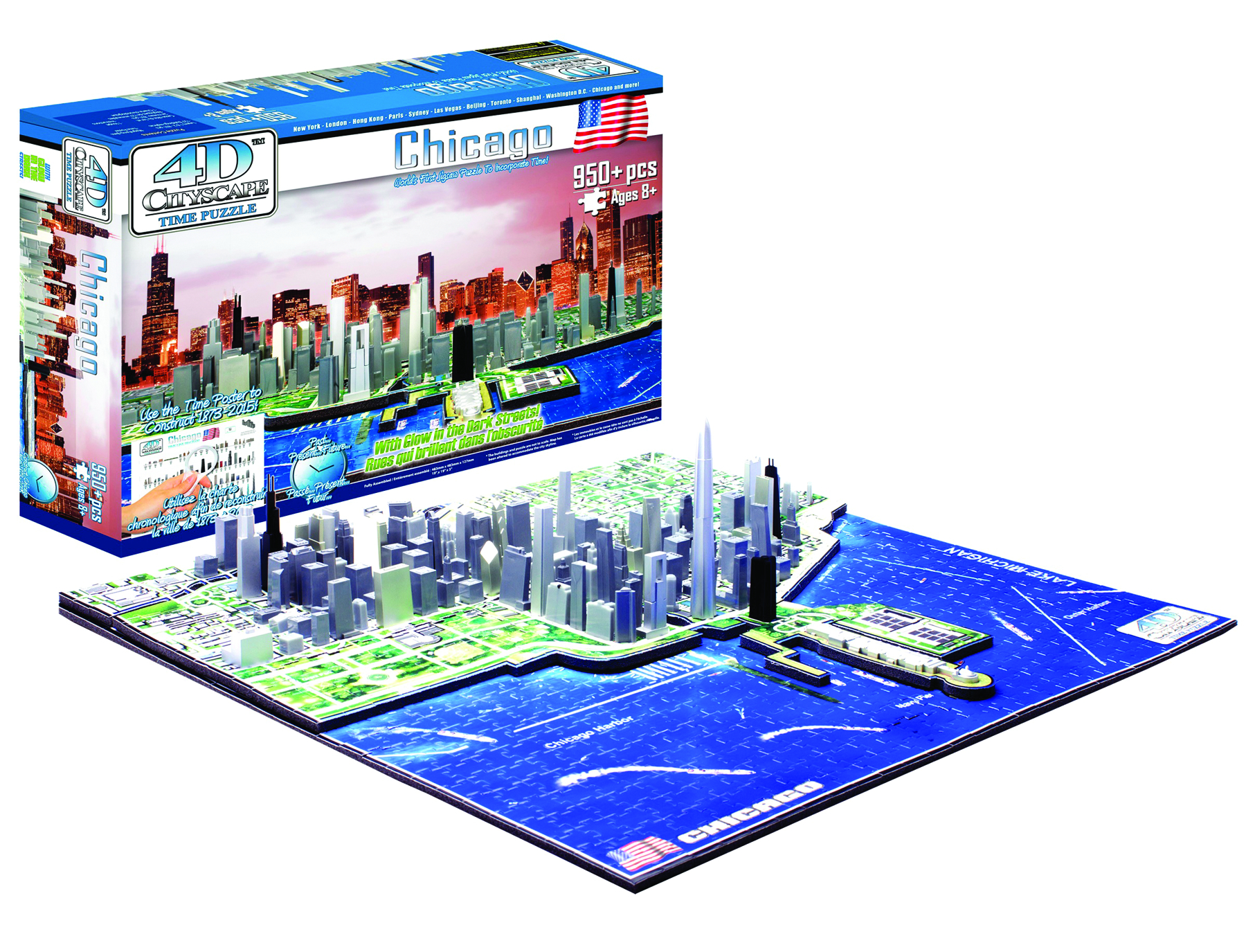 4D Cityscape Chicago Time Puzzle : : Toys & Games