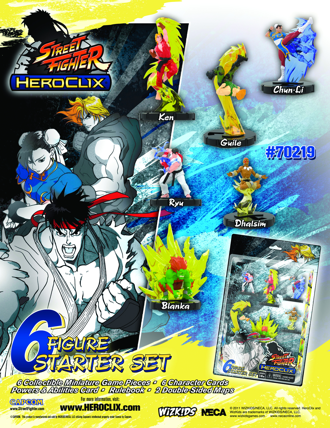 Heroclix Street Fighter Complete Series ~ 6 Figure Starter