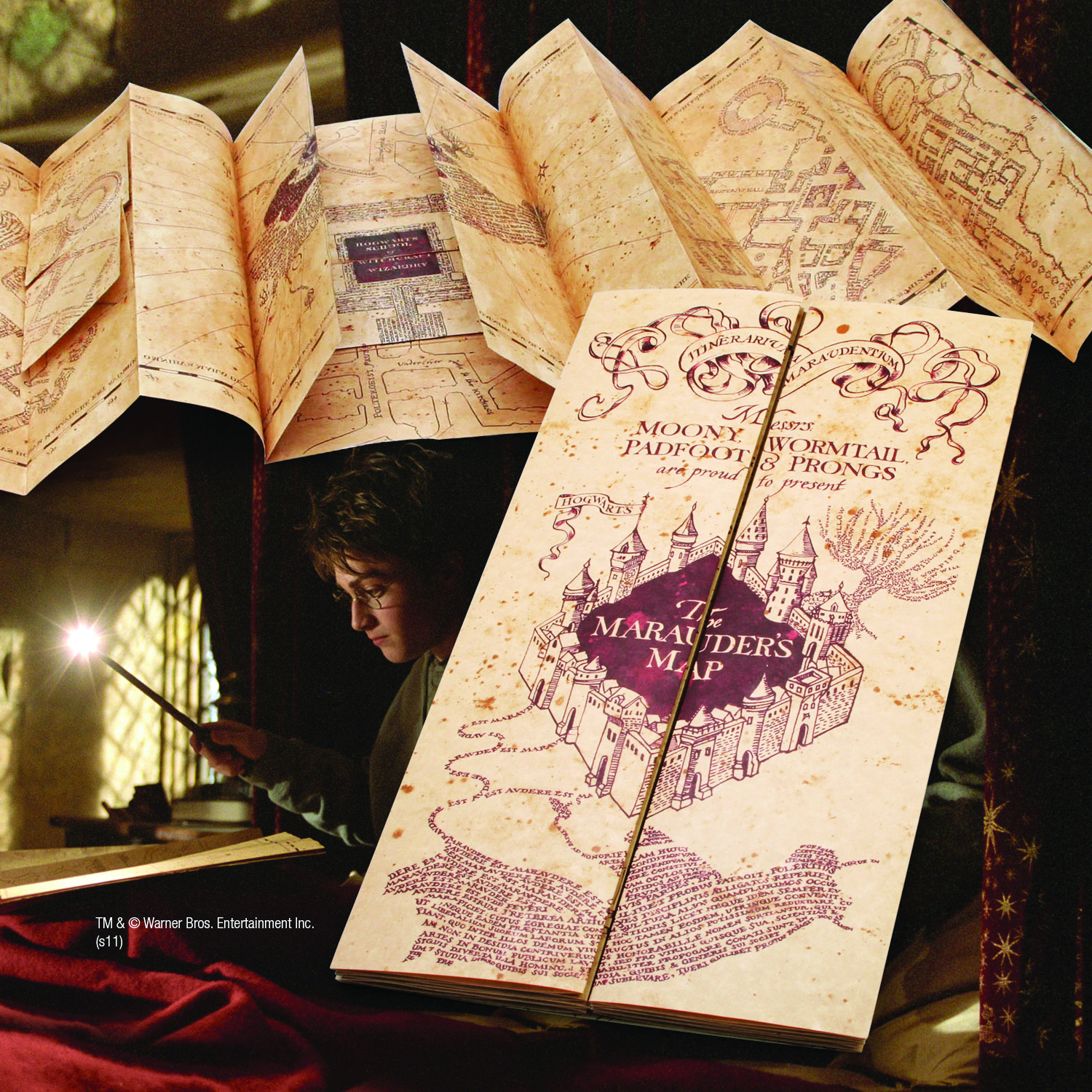 Harry Potter Hogwarts Marauder's Map Parchment School of Witchcraft Collectibles 