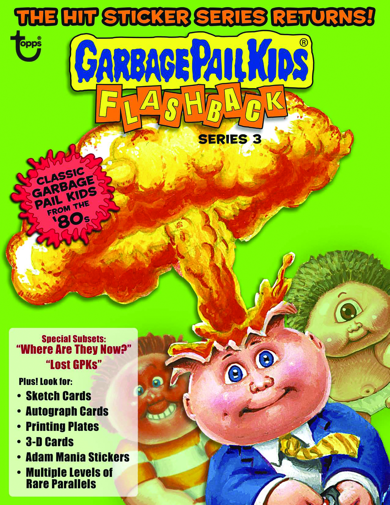 Details about   Garbage Pail Kids Topps Sticker 2011 Flashback Series 3 Yellow Loony Lenny 4b 
