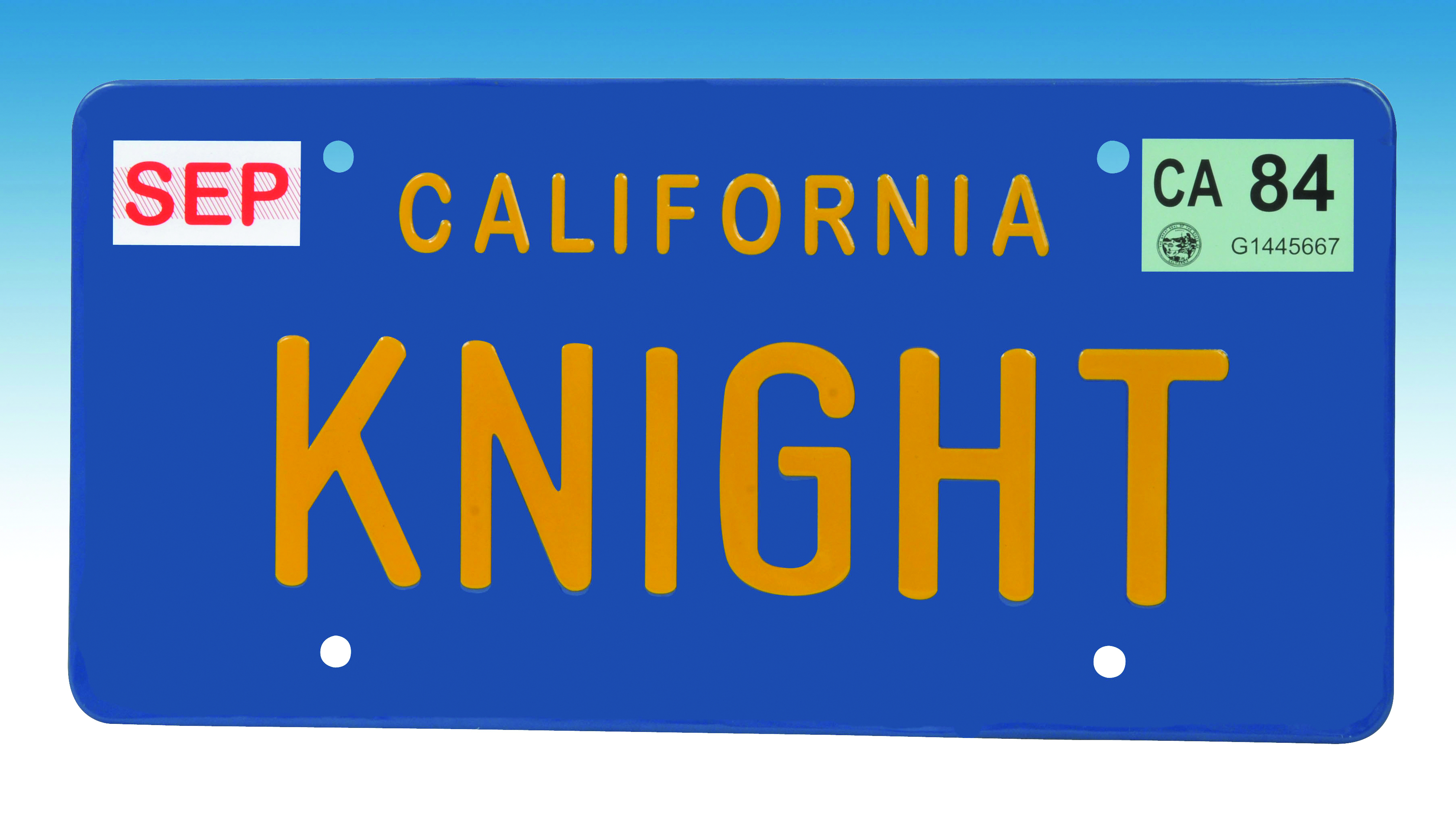 Knight Rider California Metal License Plate Replica Aluminum with Glossy Finish 