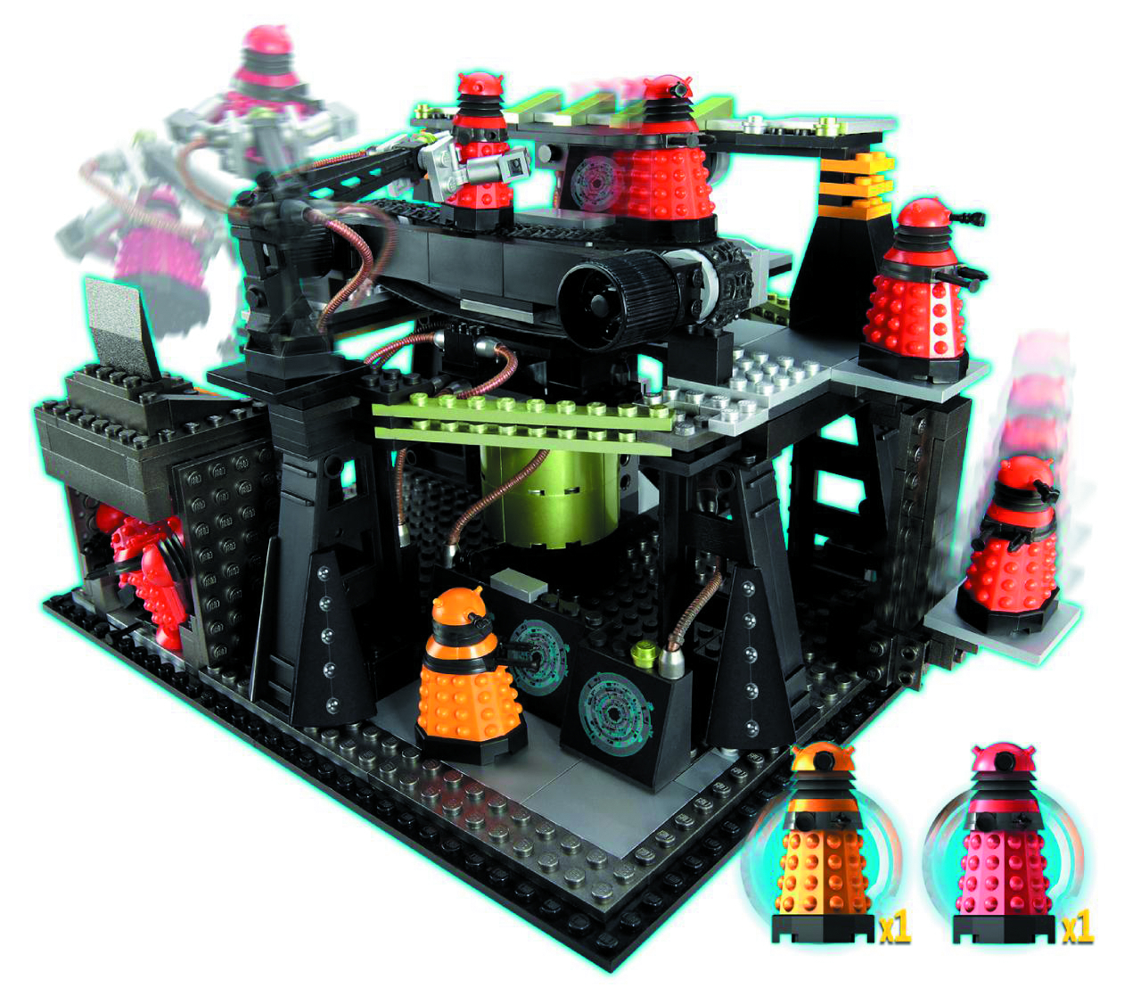 Doctor who char building dalek factory set.