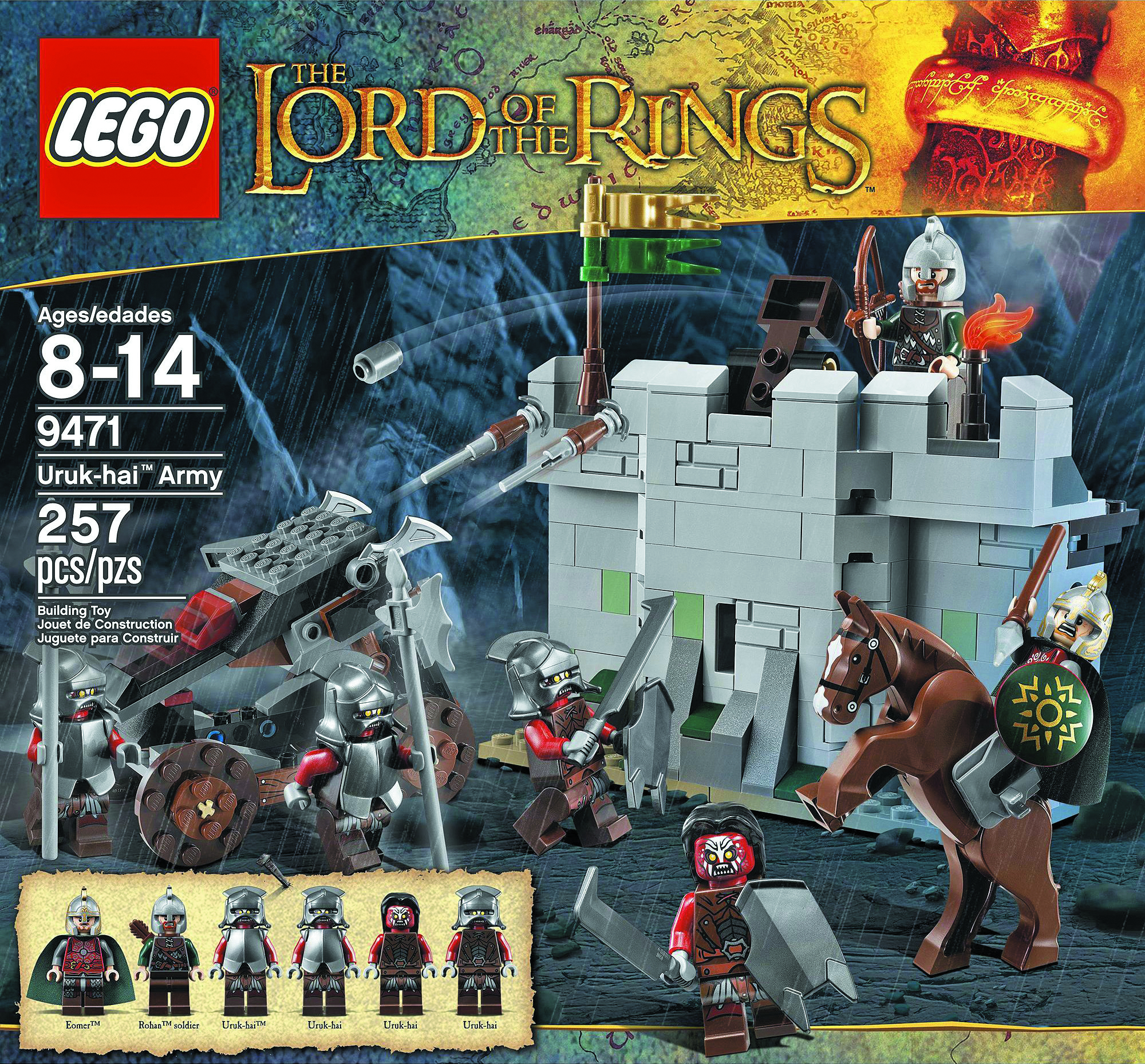 Lego LOTR Lord of the Rings Uruk-Hai Handprint Helmet & Shield w/Weapon  10237