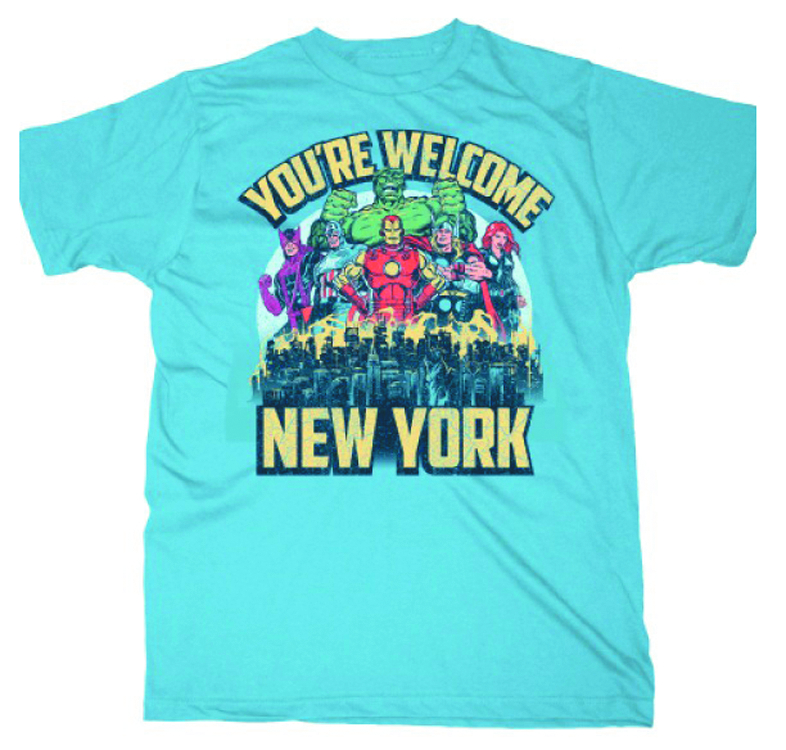 AVENGERS YOURE WELCOME NEW YORK LIGHT BLUE T/S LG