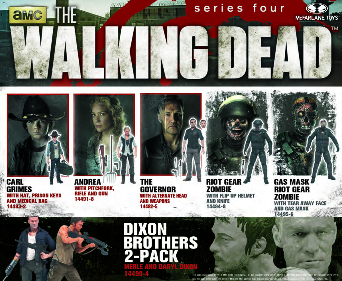 FEB138483 WALKING DEAD TV SERIES 4 RIOT GEAR ZOMBIE AF CS