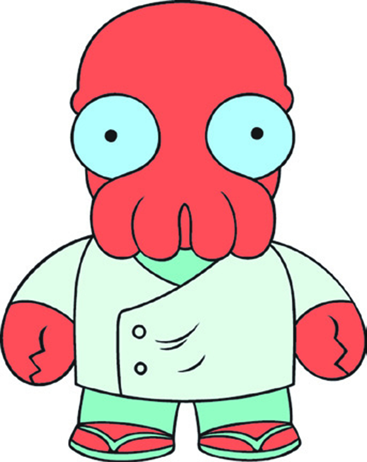 Dr. John A. Zoidberg works for Planet Express as the delivery service'...