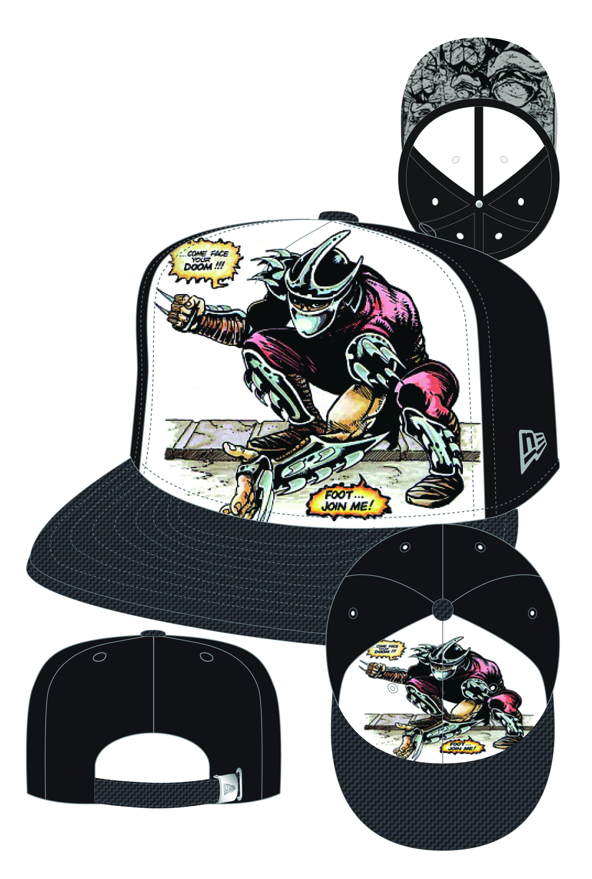 TMNT Shredder Grey Black Purple New Era Snapback Baseball Cap Hat 