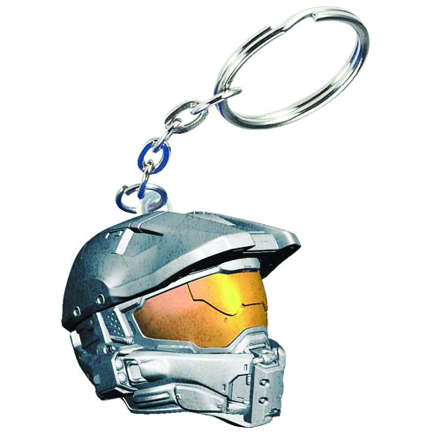 Spartan Helmet Silver Teardrop Keychain