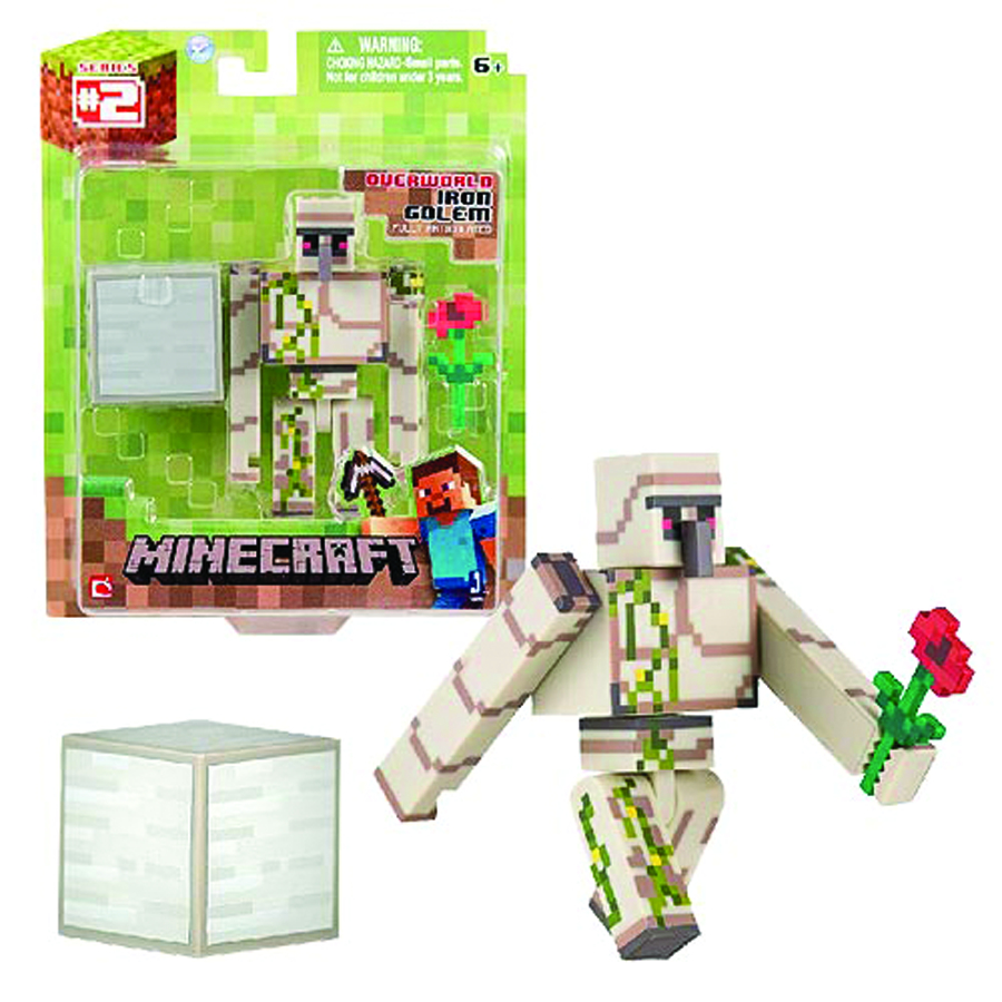 minecraft craft a block steve and iron golem figures